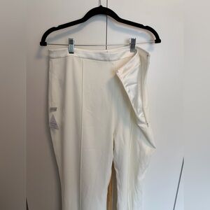NADINE MERABI Cream High-Rise Wide Leg Trousers